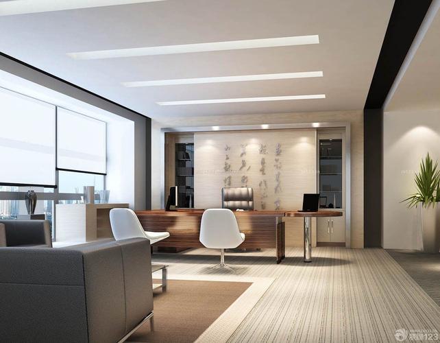 老板办公室室内装修设计效果图集 卓越空间的艺术与功能融合