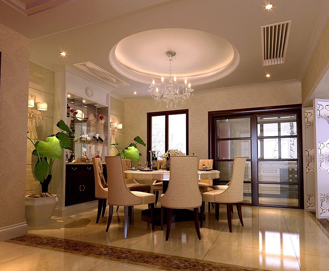 餐厅圆形吊顶设计效果图赏析 打造温馨雅致的室内用餐氛围